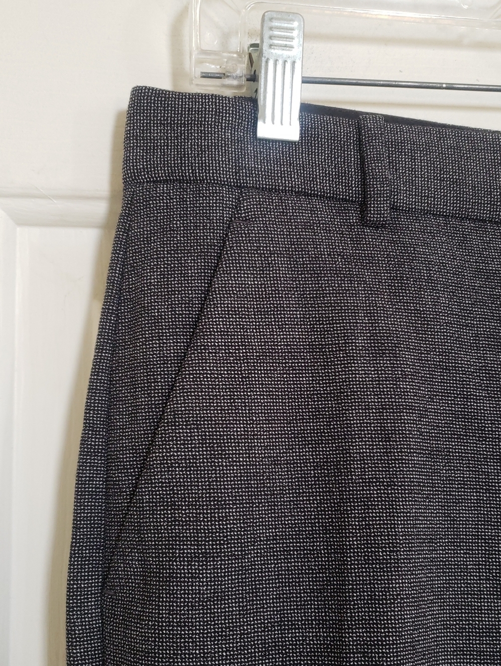 THEORY Emery Black White Tweed Straight‑Leg Trouser Pant | Virgin Wool Blend | 2 - Picture 10 of 14